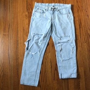 Light wash ripped jeans